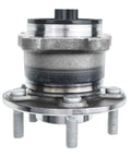 Rear Wheel Bearing And Hub Assembly Pair For Ford Transit Connect 2014 2015 2016 2017 2018, 5 Lug, 4 Bolt Rectangular Flange, Front View.