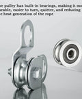 Open Cable Pulley Block With Built-In Bearings For Smooth Lifting, Dual-Sided Opening Design For Easy Rope Insertion, Heavy-Duty Hoist Pulley System, Supports Up To 110 Lb Load, Quick Setup For DIY Lifting Projects. 32mm metal pulley with bearings