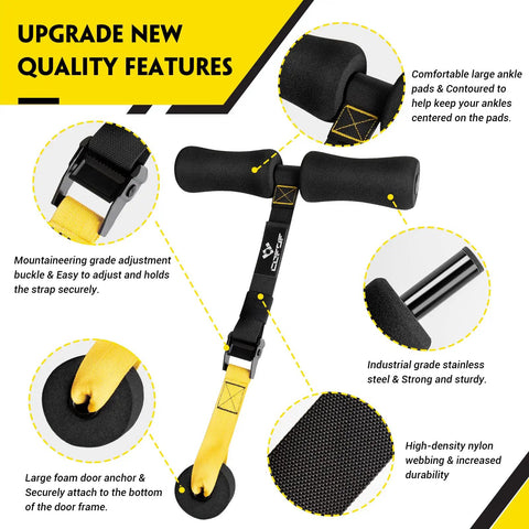Hamstring Curl Strap With Built In Fitness Knee Mat For Home Gym, Holds Up To 420 Pounds, showing upgraded features.