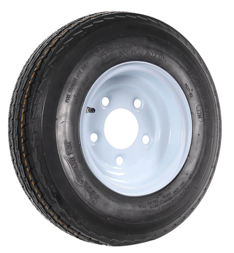 Two Pack Trailer Tire On Rim 480X8 4.80-8 Load Range C 5 Lug White Wheel for Utility Trailers with DOT Approval