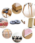Screw Mounted Furniture Sliders Kit 20 Pieces Chair Leg Glides For Wood Floor Protectors Easy Glide Movers shown on various furniture