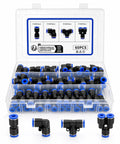 Get A Sweet Deal On This 60 Piece Air Hose Fittings Kit With Quick Push Connectors For All Your Pneumatic Needs Including Elbows Ttees Splitters And Straight Unions In Plastic That Makes Repairing And Routing Air Lines Super Easy And Fast Today. 60pc 1/4in plastic air hose fittings kit in storage case