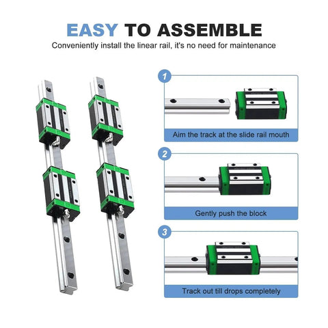 Top Shelf HGR15 Linear Guide Rail With Rock Solid HGW15CC Sliding Blocks 800mm Setup For DIY CNC Builds, assembly instructions.