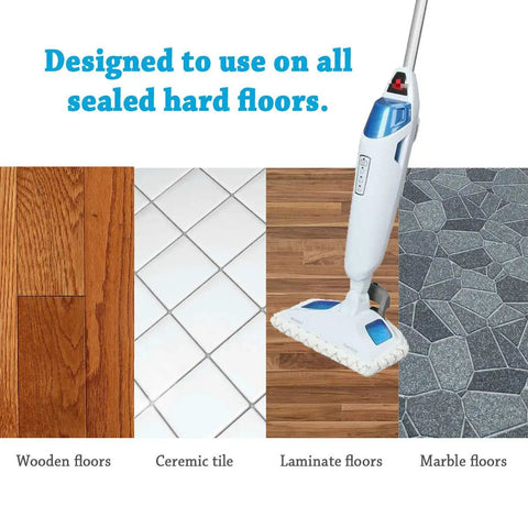 Replacement Steam Mop Pads For Bissell PowerFresh on various hard floor types, including wood, ceramic, laminate, marble.