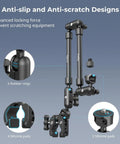 12 anti-slip designs on 22 Inch Magic Arm Clamp Overhead Phone Mount Stand for Desk Camera and Light.