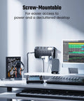 Screw-mounted Massive 28 In 1 Power Strip Surge Protector With 22 Outlets, 2 USB C Ports, 4 USB A Ports, wall mounted on desk