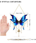 Butterfly Wind Chime Craft Kit In Blue Acrylic Base With Upright Metal Wire, No-Brainer Beginner-Friendly Sand Art Set For Easy Pattern Building And Color Blending, Create Unique Home Decor Or Gift, 10cm butterfly wall decor
