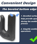 8 Pack 5/16 Inch G70 Weld On Grab Chain Hooks For Chains And Tractor Buckets, Heavy Duty Weld-On Hooks Set, 4700 Lb Working Load Limit, Forged Steel Construction, 2.5 In Long By 1.95 In Wide showing beveled bottom edge for welding