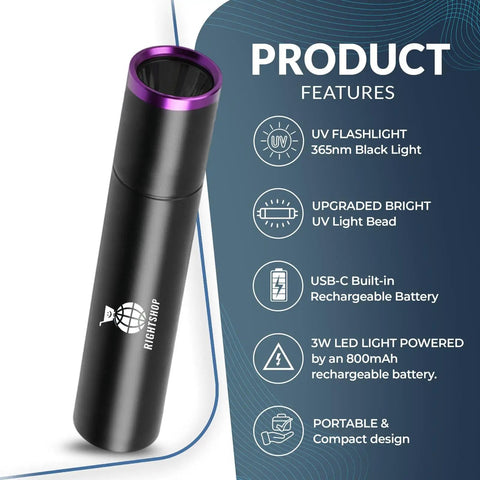 Street Smart Money Scanner With Portable Uv Tool Ir Mg Security Scan For Usd Eur Gbp Fake Bill Buster And Automatic Four Way Cash Value Tally Machine For Local Shops, black UV flashlight with purple details.