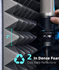 Close-up of 2 inch dense foam in Top Tier 28 Inch Portable Soundproof Box For Singing, Smooth Foldable Vocal Booth.