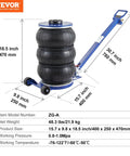 Heavy Duty Triple Bag Air Jack 5 Ton 11000 Lb Pneumatic Car Hoist For Trucks And Suv Solid Steel Pipe Core with three air bags.