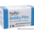 Professional Ball Tipped Bobby Pins Lock It Down With An Insanely Secure Crimped Grip Perfect For Updos And Taming Flyaways 400 Count Black Hair Clips For Everyday Styling box and bobby pins displayed.