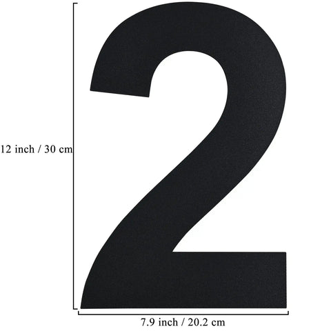 Modern 12 Inch Outdoor Address Number 2 In Stainless Steel Floating Design Weatherproof And Durable Exterior House Sign Easy Install