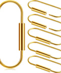 Brass Screw Lock Keyring Set Large Durable Screw Clip Carabiner For Handbags And Purses Simple Style Six Pack Everyday Carry Essential Keychain Accessory For Bag Charms And Keys displayed overlapping.