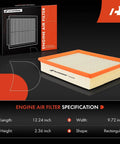 Engine Air Filter For Chevy GMC Cadillac Trucks And SUVs Fits Silverado Sierra Suburban Tahoe Yukon Escalade And More Delivers Clean Air, Peak Performance And Improved Fuel Efficiency For Daily Rides, featuring filter and packaging, 12.24 x 9.72 inches.
