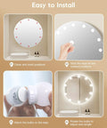 Installation steps for 14 Bulb Dimmable Hollywood Style Makeup Vanity Lights Kit With 22ft Adjustable Fixtures, mirror not included.