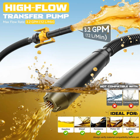 Heavy Duty Cordless Fuel Transfer Pump Rechargeable Battery Gas Dispenser Hose With Savage Flow Rate And No Sweat Setup For Swift Refueling Shop Tasks, dispensing fluid.