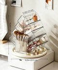 Sturdy Clear Swivel Makeup Organizer, 360 Slick Spin Lazy Susan Tray For Vanities, features clear plastic, 5.12in height with tiered storage.