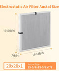 2-Pack 20x20x1 MERV 8 Reusable Washable Electrostatic Air Filters For HVAC Furnaces And Air Conditioners with size dimensions.