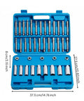 Pro Grade Shock Absorber Strut Wrench Set With Piston Rod Holding Tools Comprehensive Strut Nut Socket Kit CR Build Labeled Pieces For Pro Workshops Easy Suspension Service And Parts Replacement, blue 39-piece case set, 37.5 cm