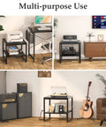 End Table With Charging Station For Living Room Dope Setup, 2 AC Outlets And 3 USB Ports used as printer, media, and music stand.