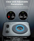 Close-up of LCD screen on Vibe P96 Pro LED Video Light For Camera showing settings and controls, black color.