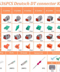 636PCS Deutsch DT Automotive Connector Kit With Crimping Tool Pro Grade DIY Friendly 2 3 4 6 8 12 Pin Waterproof Plugs