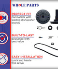 All In One Dishwasher Drain And Wash Impeller Kit 675806 Replacement Fits Kenmore KitchenAid Maytag Whirlpool components