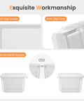 Clear Drawer Organizers Set Five Sizes Straight Up Tames Messy Vanities with anti-slip inside and connectable design.