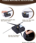 Setup guide for upgraded battery operated clock mechanism with 1/2 inch shaft, ultra quiet silent sweep quartz movement for DIY.