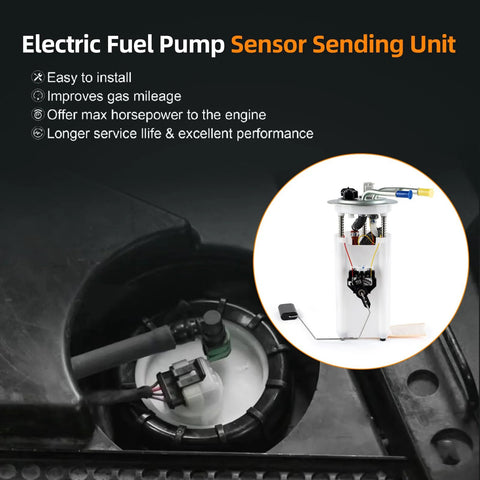Electric Fuel Pump Assembly Compatible With Chevy Suburban 1500 And GMC Yukon XL 1500 2002 To 2004 V8 5.3L Flex Fuel With Pressure Sensor Replaces E3560M P74905M 67458 FG0811 displayed in a vehicle engine bay.
