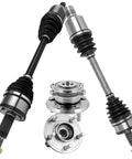 Front Left And Right CV Axle And Wheel Bearing Hub Kit For Dodge Charger Challenger And Magnum AWD Vehicles 2005-2020 - All In One Front Suspension Replacement With Beefy Hub Bearings And CV Axles Ready To Install, featuring components.