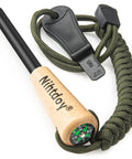 Ferro Rod Fire Starter Kit With Carbon Steel Striker And Compass Integrated Hardwood Handle For Camping, Hiking, Bushcraft And Emergency Prep