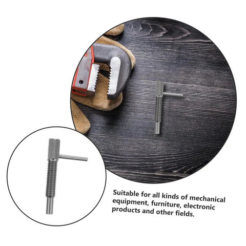 No Fuss Stainless Steel Spring Loaded Indexing Plunger Pin With Slick Retractable L Shape Handle Knob For Toolboxes Window Screens And Home Gym Rigs Built Tough on wood background with toolbox.