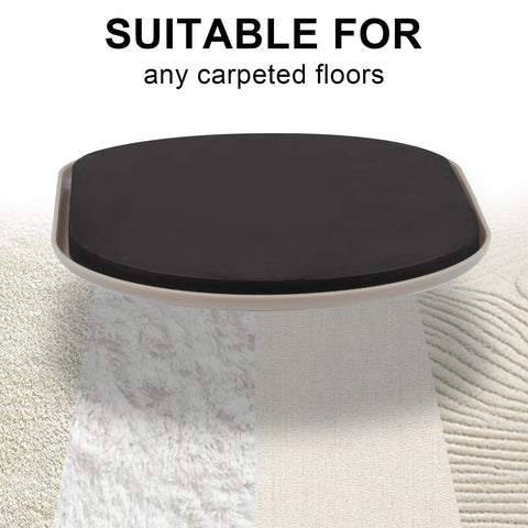 Heavy Furniture Sliders For Carpets 9.5 By 5.75 Inches Reusable Moving Sliders, shown on various carpet types