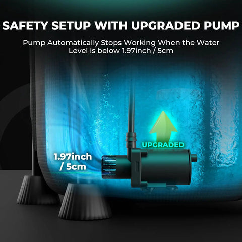 Auto Drip Irrigation Kit With 13 Gallon Foldable Bucket, 24W Upgraded Pump, safety setup with auto shutoff at low water level