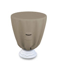 Winter Round Bird Bath Cover For Outdoor Use, Waterproof And UV Resistant All Season, 12 Oz PVC Coated Polyester, Beige