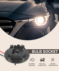 2Pcs H7 Bulb Socket For Car Headlight Harness LED Bulb Connector Round Light Base 12V Plug And Play Durable Nylon Replacement Kit