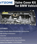 N52 Engine Valve Cover Kit With Oil Cap And PCV Hose For BMW 125i 128i 130i 323i 328i XDrive 525i 3.0L Models