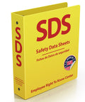 OSHA Compliant SDS Binder 2 Inch Heavy Duty MSDS Binder Bilingual English Spanish Holds 400 Sheets Bright Yellow Safety Data Sheet Organizer