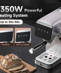 Espresso Coffee Machine With 20 Bar Pressure, LED Touch Screen, Compact Design For Home And Office, Fast Heat Up feature