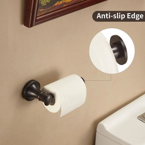 Oil Rubbed Bronze Toilet Paper Holder Wall Mount Rustic Farmhouse Paper Roller Hanger With Anti Fall End Design