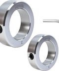 Two Luyostik 2-inch bore shaft collars, solid steel, zinc-plated with set screws; 3.0 OD, 7/8" width, includes hex key