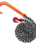 Alloy Tow Chain With Forged Long J Hook 3/8 Inch By 8 Foot Grade 80 Pro Series 7,100 Pound Safe Working Load Heavy Duty Tow Chain