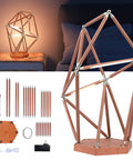 LED DIY Splicing Desk Lamp Kit With Touch Dimmer for Living Room showing assembled geometric light structure