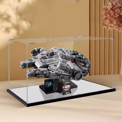 Transparent Acrylic Display Case For Lego 75375 Airship Model Clear 2mm Mirror Back showcasing collectible model