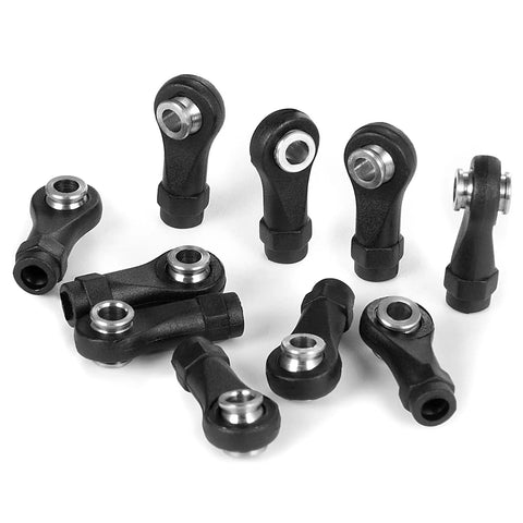 Beefy Two Point Five Millimeter Tie Rod End Link Ball Joint Set For 1 18 TRX4M Bronco Defender RC Car Ten Piece Replacement Steering Linkage Easy Install Durable With Two Point Five Millimeter Aperture, black metal set