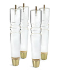 12 Inch Acrylic Furniture Legs Set Of 4 For Cabinets TV Stands Benches And More Slick Modern Clear Design With Gold Feet Sturdy Replacement Legs For DIY Projects And Home Makeovers