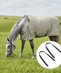 2 Pack Horse Blanket Leg Straps Adjustable Elastic With Double Swivel Snaps Replacement 24 To 42 Inches shown with horse blanket