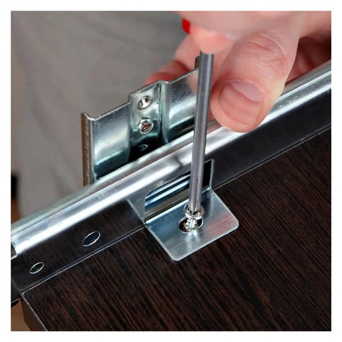 Installation of Side-Mounted Ball Bearing Drawer Slides 1 Pair Full Extension Heavy Duty Cold Rolled Steel Cabinet Hardware Silver Finish.